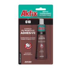 Прозрачный полиуретановый клей "Жидкие гвозди" Akfix РU610 блистер 50мл