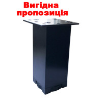 Ніжка меблева регульована (колесо) 40x40 мм Н-100 Amark Black