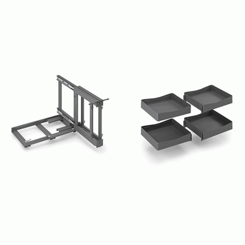 Угловой механизм COMPACT 900 Inoxa Helios 838BH/DX правый ардезия (4 полки)