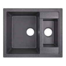 Гранітна мийка подвійна Lidz 615x500/200 BLA-03
