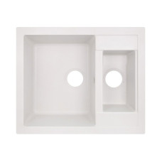 Гранитная мойка двойная Lidz 615x500/200 WHI-01