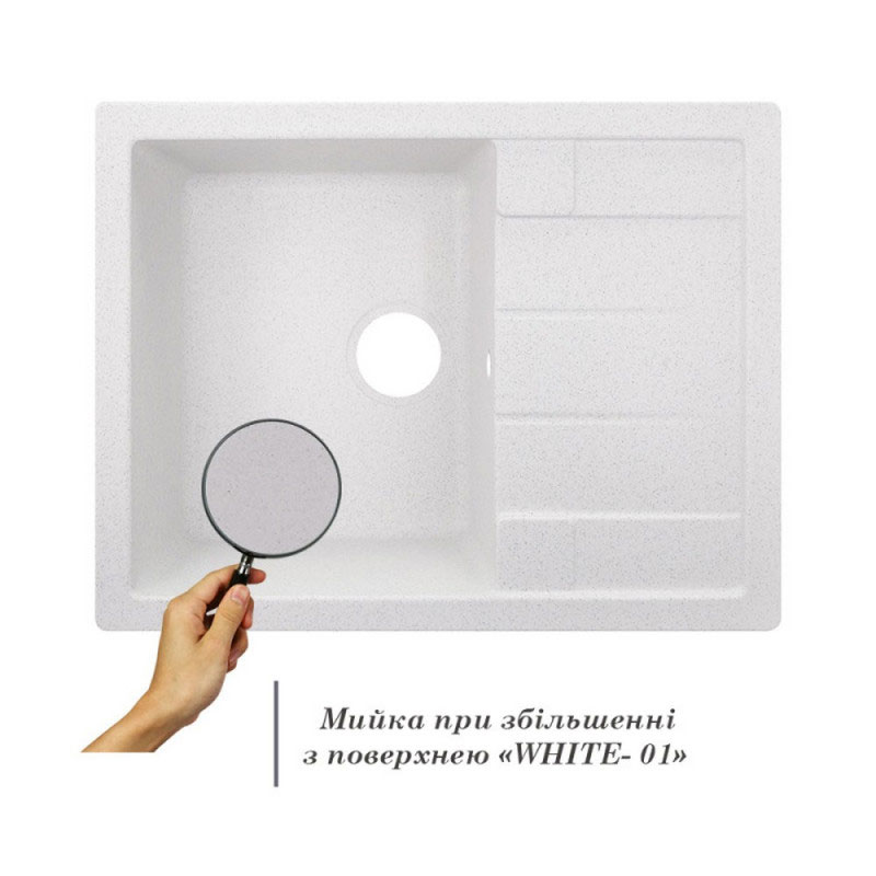 Кухонна мийка гранітна Lidz 650x500/200 WHI-01