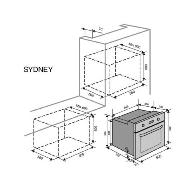 Духовой шкаф электрический Ventolux Sydney