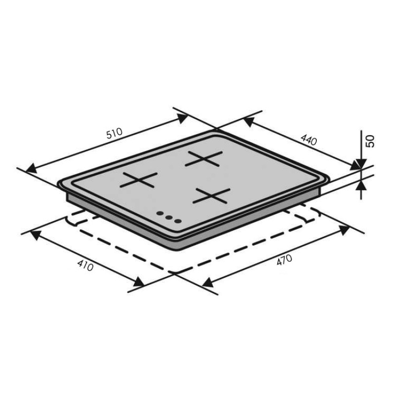 Варочна поверхня газова Ventolux HG430-G3G CS (BK)