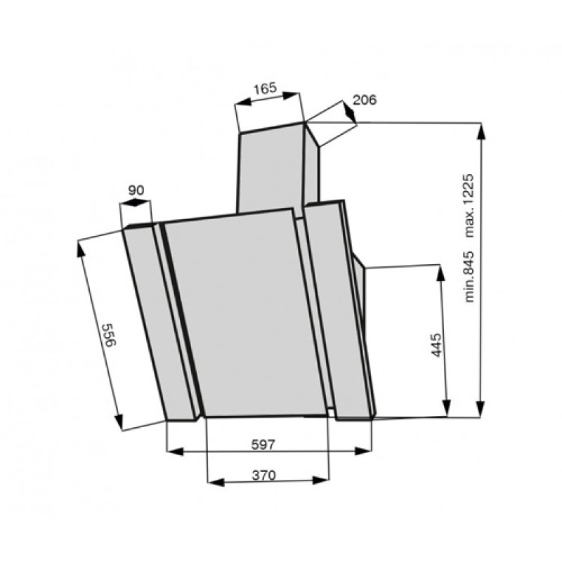 Кухонна витяжка VITTO 60 BK (1000) TRC MM