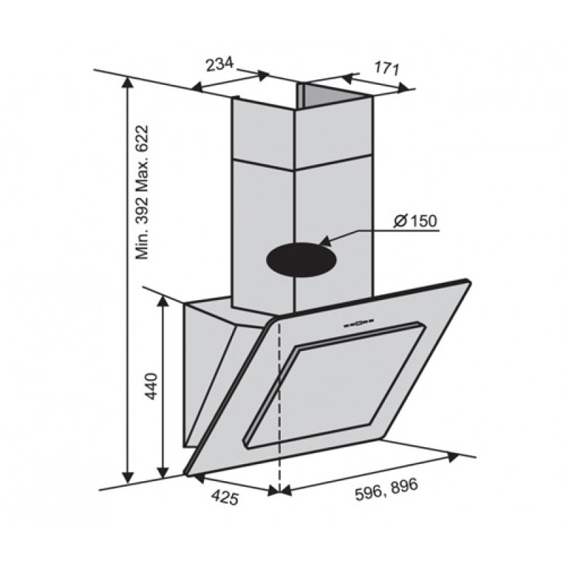 Вытяжка TREVI 60 WH (1000) TC IT