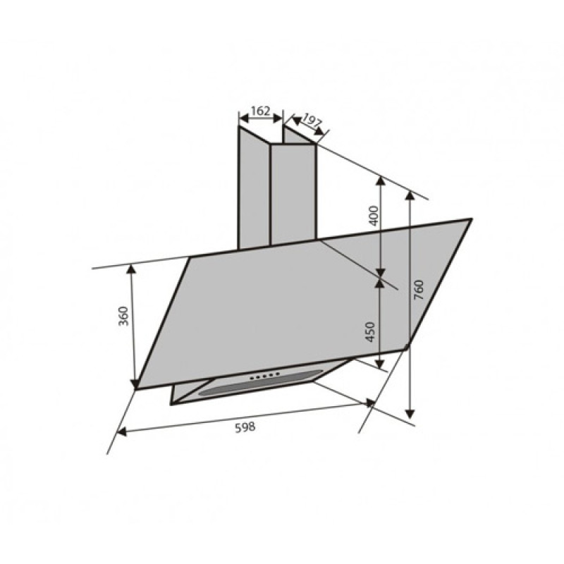 Кухонна витяжка MIRROR 60 WH (750) PB