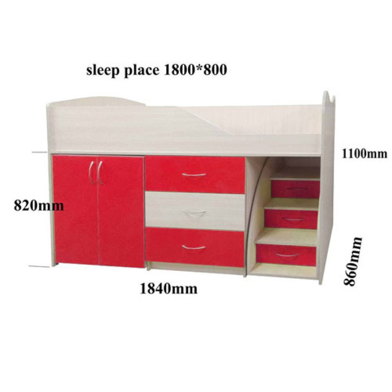 Дитяче ліжко кімната Bed Room №5 1840х860 (сп.м. 1800х800)