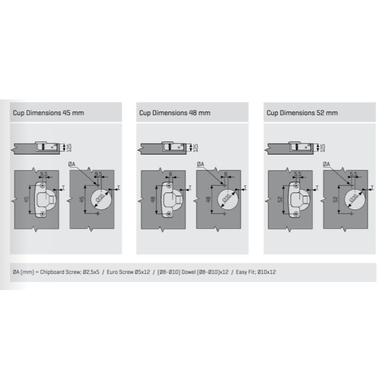 Петля Samet 45° Soft Close 48AX NI