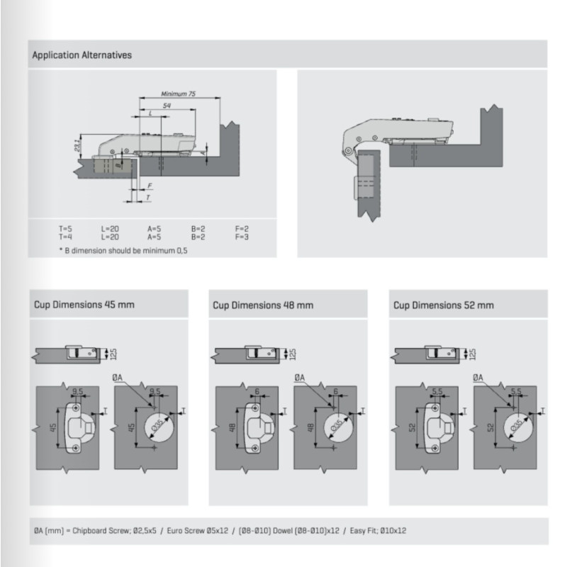 Петля Samet 90 ° Soft Close 45 AX NI