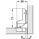 Петля внутрішня Hafele Metalla 540 SM 110° 45/9.5 сталь чорна без пружини