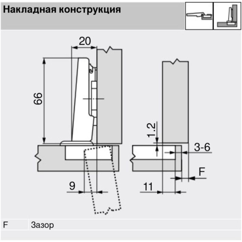 CLIP стандартна петля 100°, накладна, чашка петлі: на шурупи, Нікеліров.