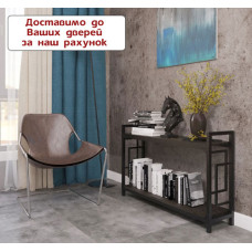 Стеллаж Лонг 2 полки Квадро Золото/Металлик