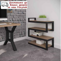 Стеллаж 4 полки Снейк Прозрачный лак