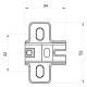 Мебельная петля Mini (внутренняя) Slide-On Muller