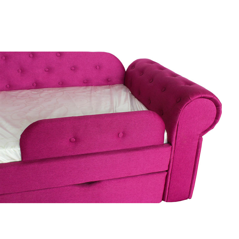 Детская кровать Melani 2250x900 ящик + бортик ткань рогожка