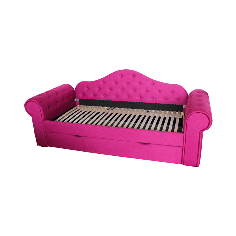 Детская кровать Melani 2250x900 ящик + бортик ткань рогожка
