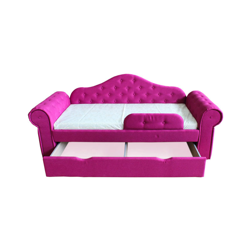 Детская кровать Melani 2250x900 ящик + бортик ткань рогожка