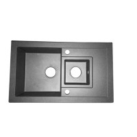 Кухонная мойка керамическая прямоугольная две чаши LUNA 780х460 BLACK
