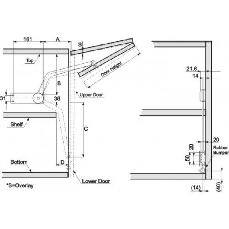 PD-PDL00-001 подъемник к ломаным дверям PD-PDL00-001