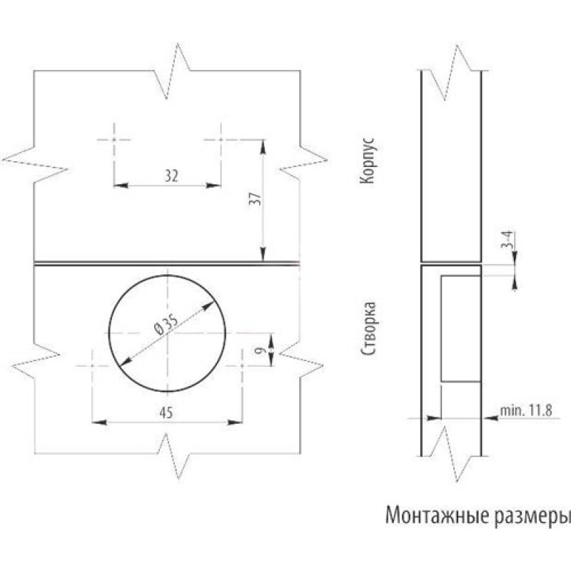 Петля мебельная (накладная) с доводчиком Amark PG-BN01-HO-E0