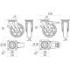 Ролик мебельный SHIFT d50 прозрачный с фиксатором